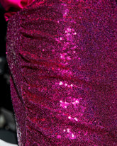 Unapologetic Sequin Drape Mini Skirt - Fuchsia